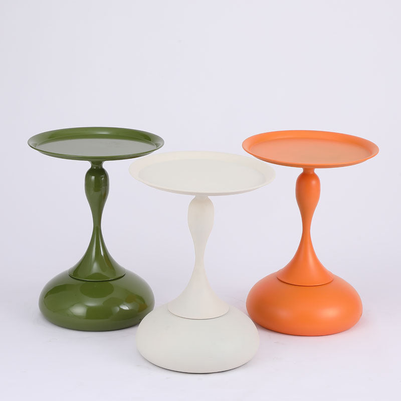Minimalist Orb Stone Steel Metal End Table