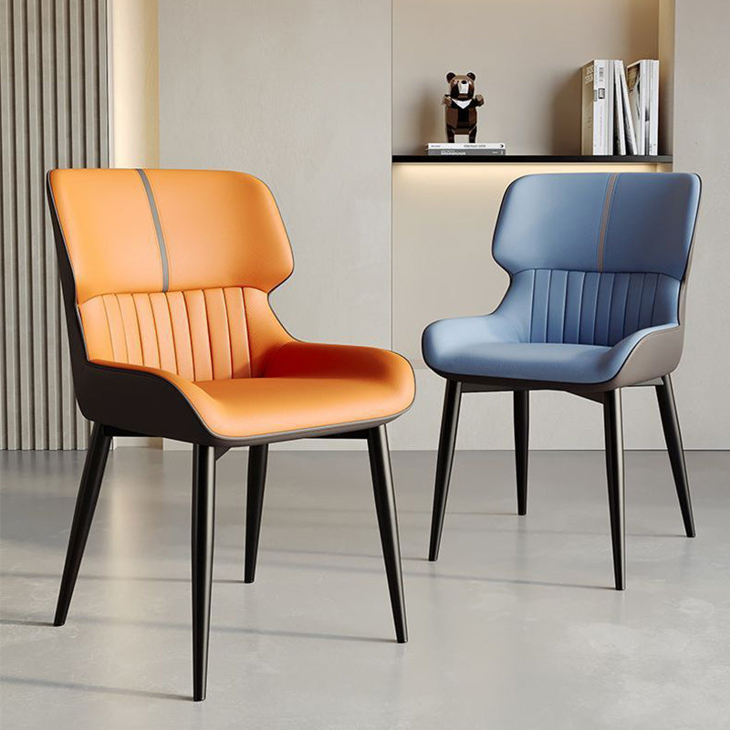Scandinavian Leather Steel Vein Dining Chair