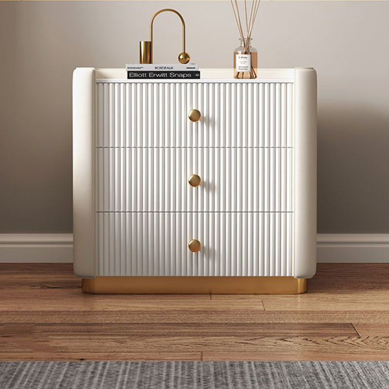 Minimalist Wood Rock Nightstand 3-Drawer