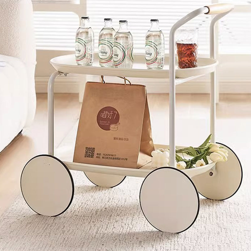 Minimalist Round Acrylic Metal 2-Tier End Table