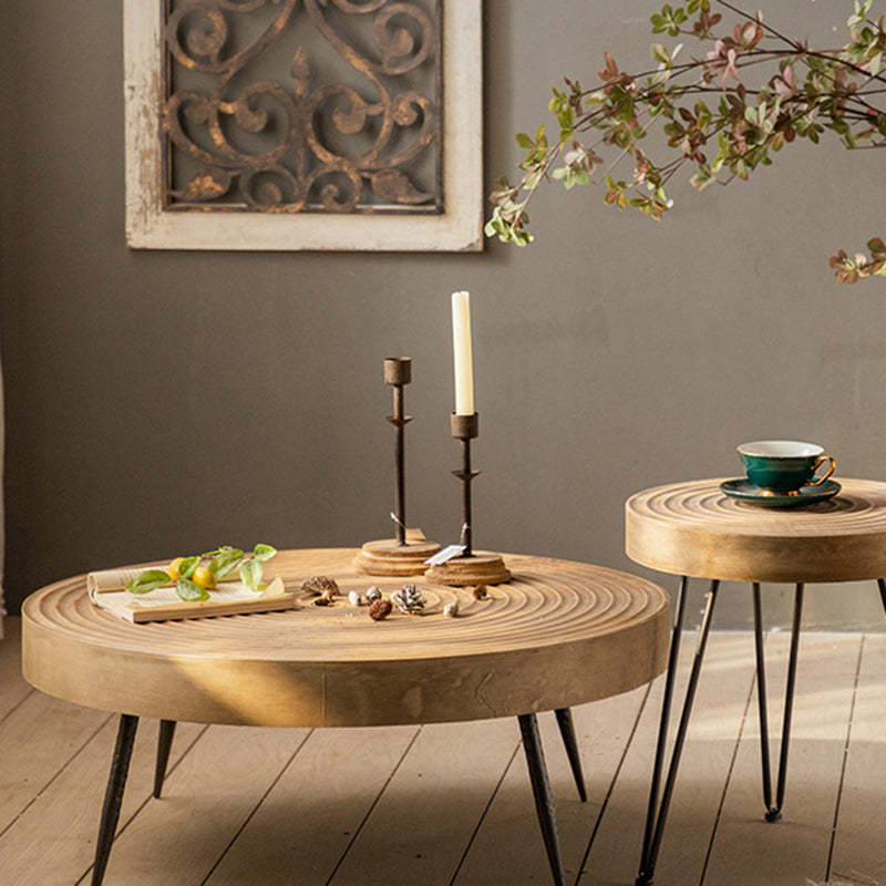 Japanese Round Metal Coffee Table — Large
