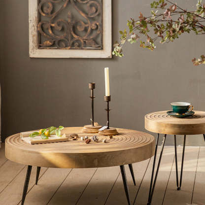 Japanese Round Metal Coffee Table — Large