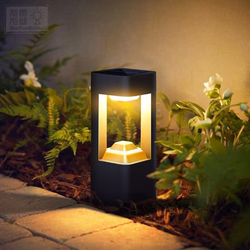 Square Hollow Aluminum Modern Smart Solar Outdoor Light