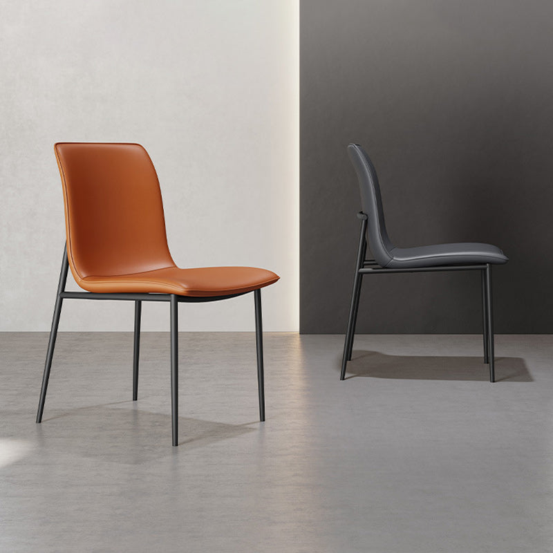 Minimalist Leather Steel Dining Chair