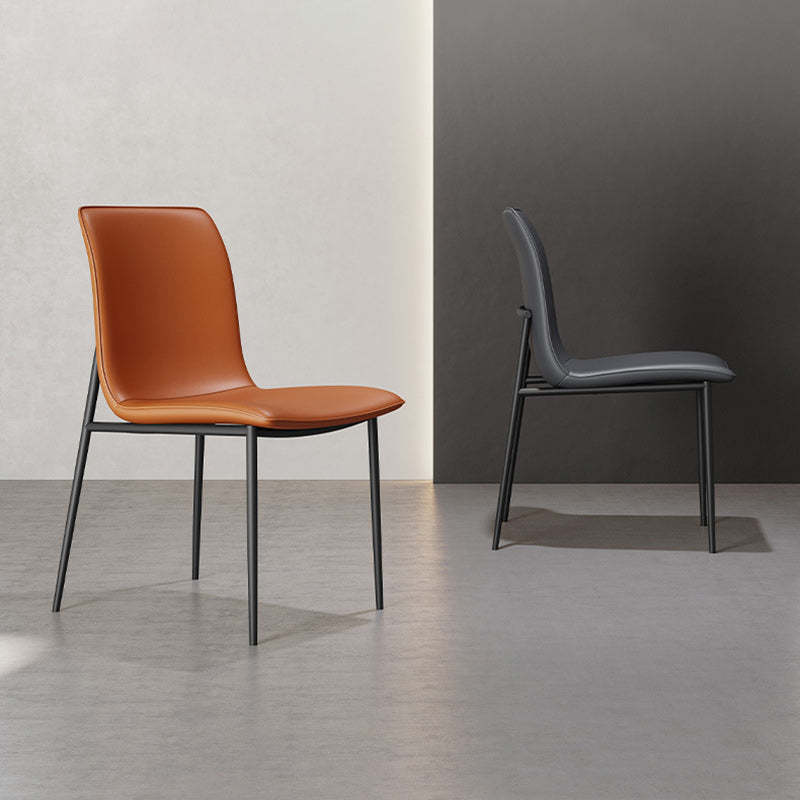 Minimalist Leather Steel Dining Chair