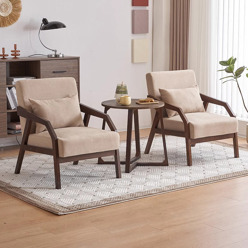Scandinavian Fabric Wood Accent Chair