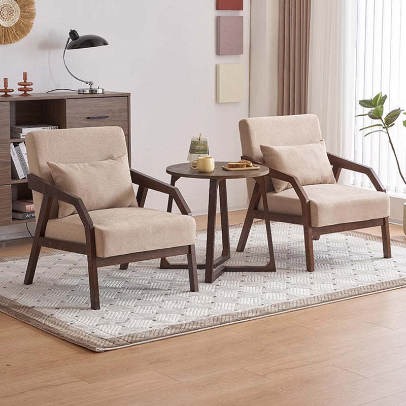 Scandinavian Fabric Wood Accent Chair