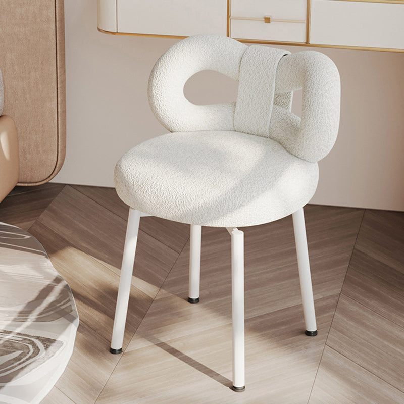 Contemporary Bow Lambswool Iron Vanity Stool