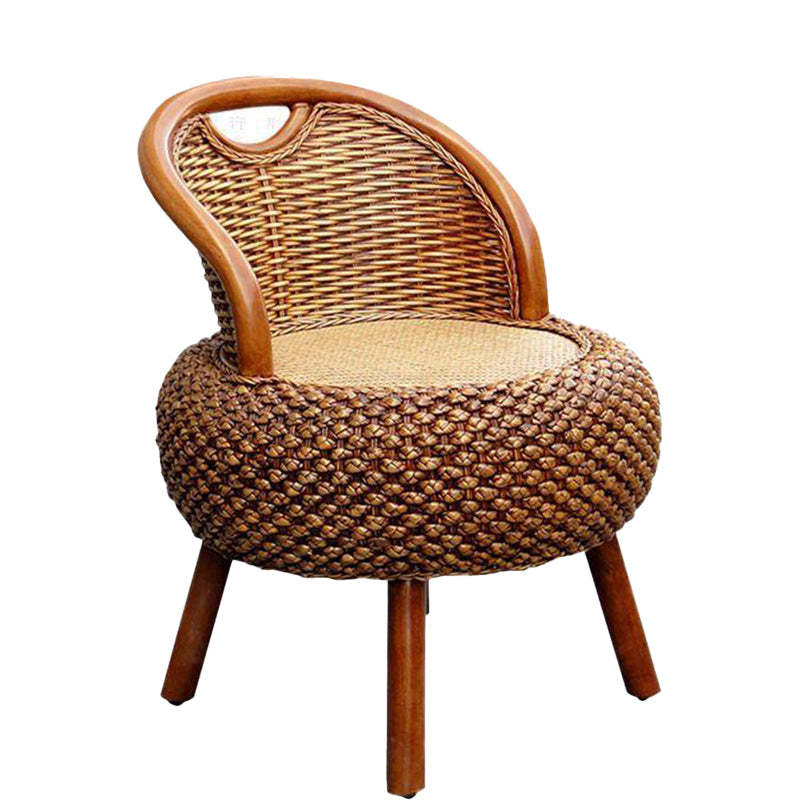 Vintage Orb Curved Bamboo Rattan Chair