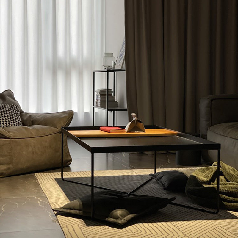 Industrial Rectangular Iron Wood Coffee Table