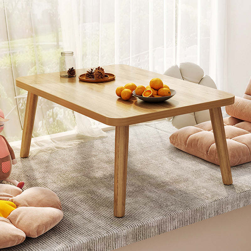 Minimalist Rectangular Solid Wood Coffee Table — Wood Color