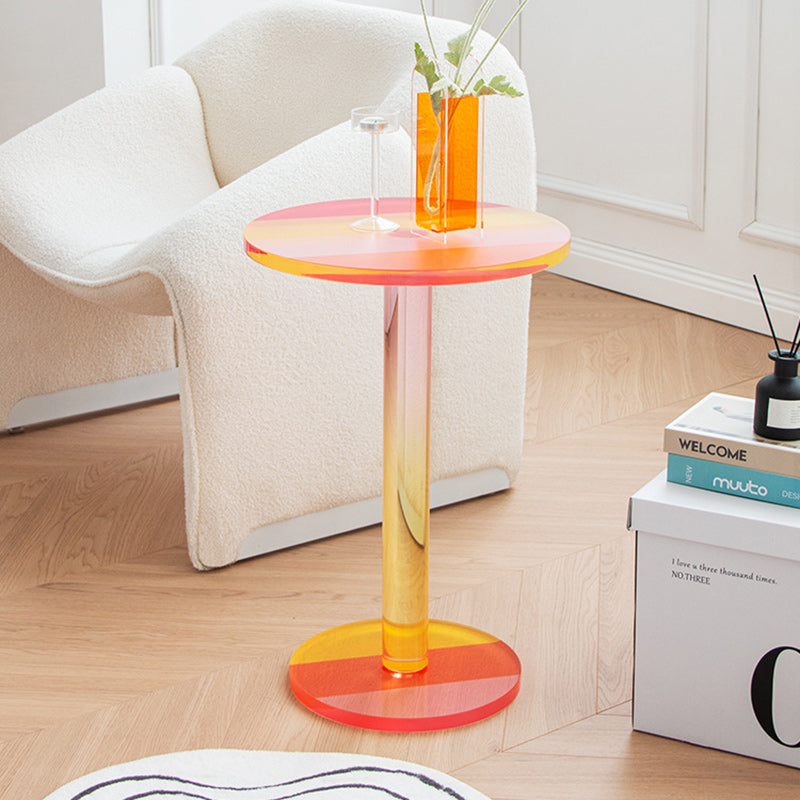 Creative end column end & side tables in acrylic marble metal