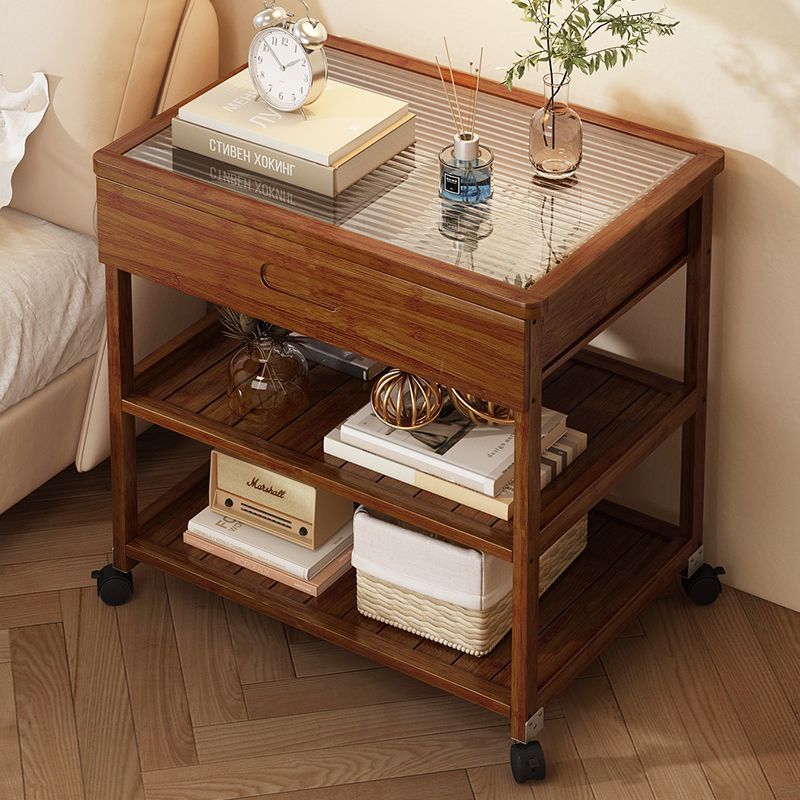 Nordic Glass Bamboo 3-Tier End Table