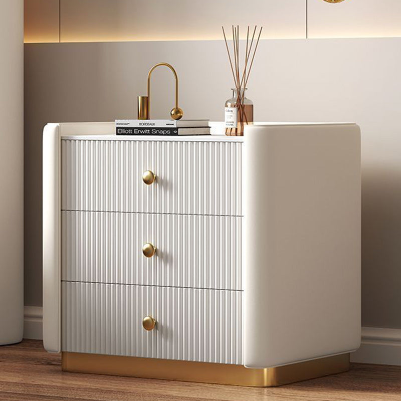 Minimalist Wood Rock Nightstand 3-Drawer