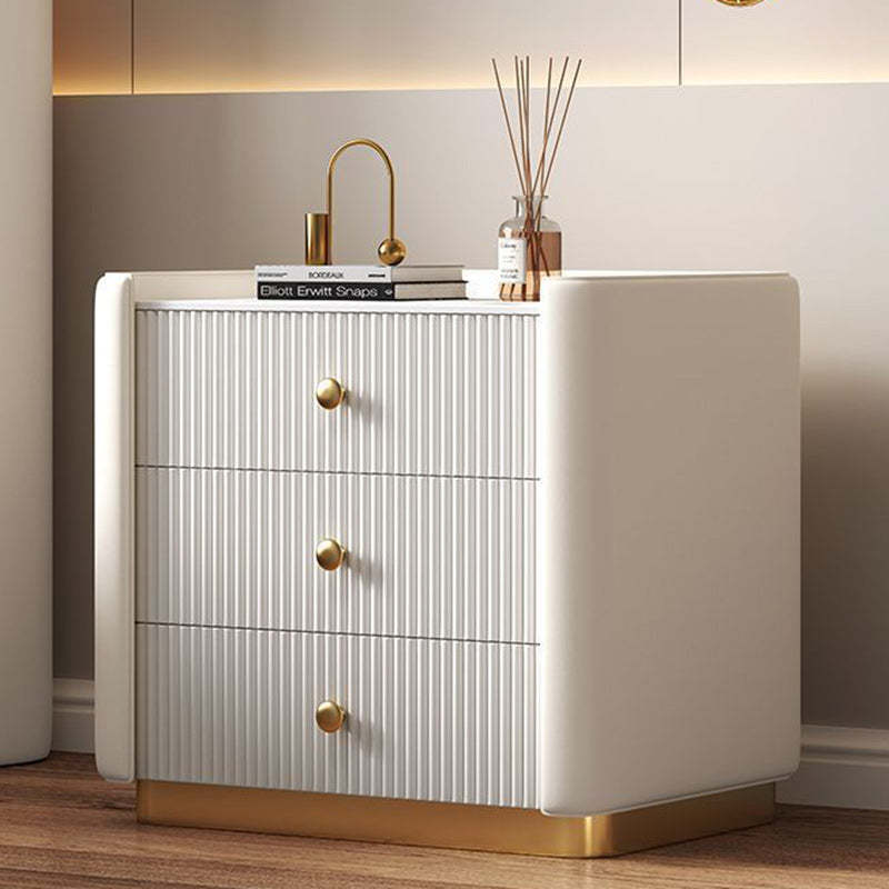 Minimalist Wood Rock Nightstand 3-Drawer