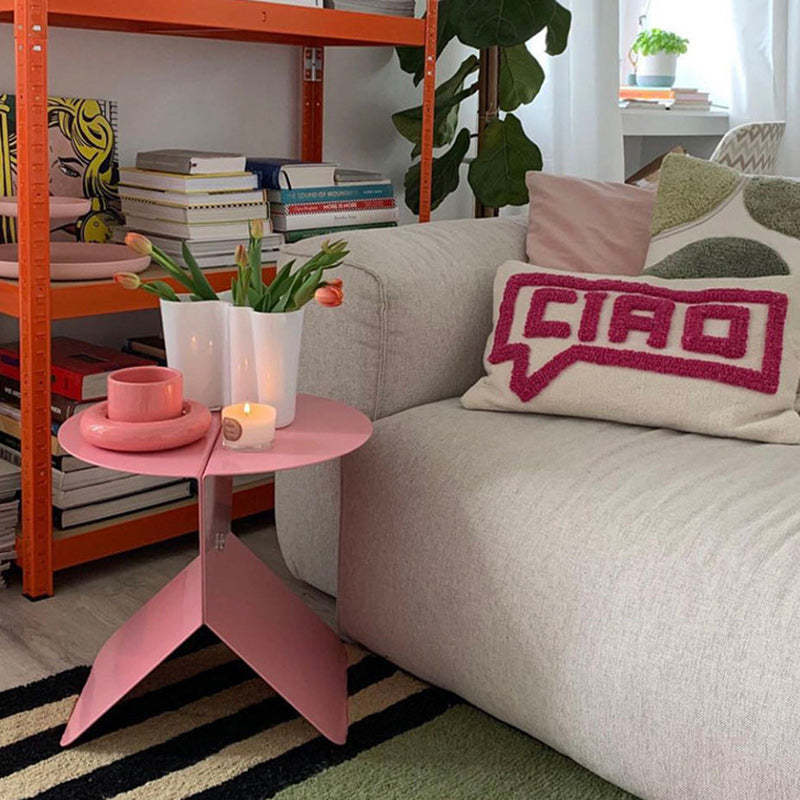 Contemporary Round Metal End Table