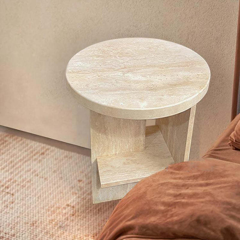 Nordic Travertine Chrysoprase Side Table