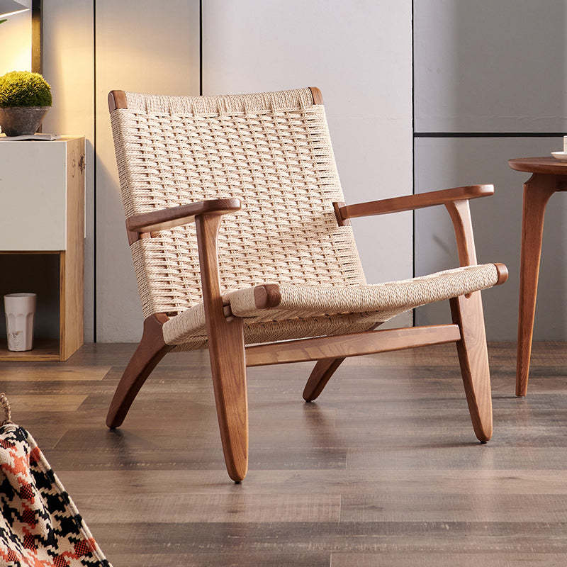 Chinese Kraft Rope Wood Accent Chair