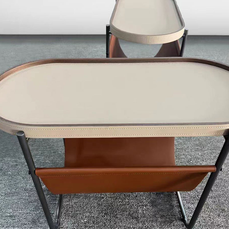 Creative oval beige end & side tables
