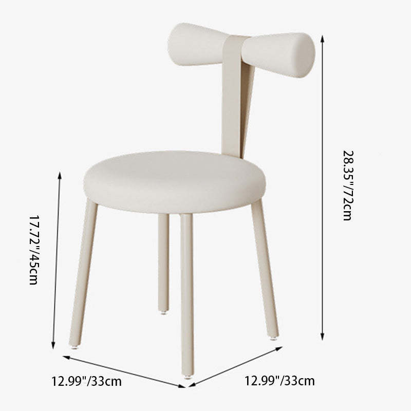 Art Deco Cream Candy Fabric Vanity Stool