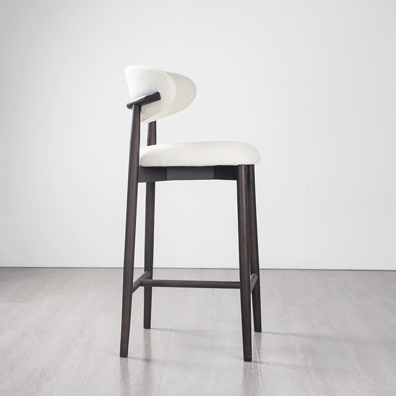 Minimalist Upholstered Velvet Wood Bar Stool