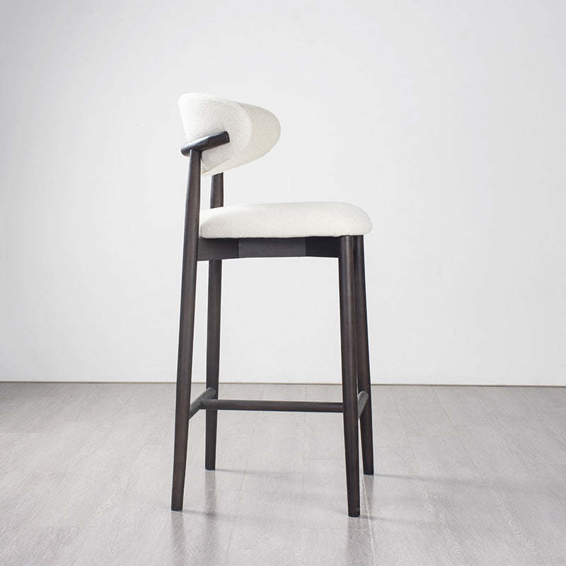 Minimalist Upholstered Velvet Wood Bar Stool