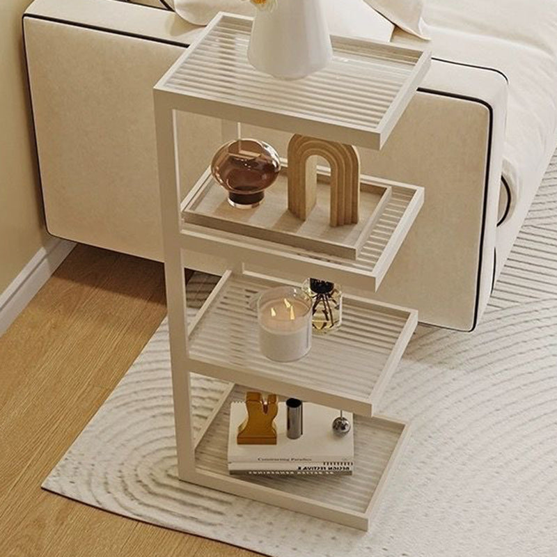 Minimalist Stripe Glass Iron Side Table
