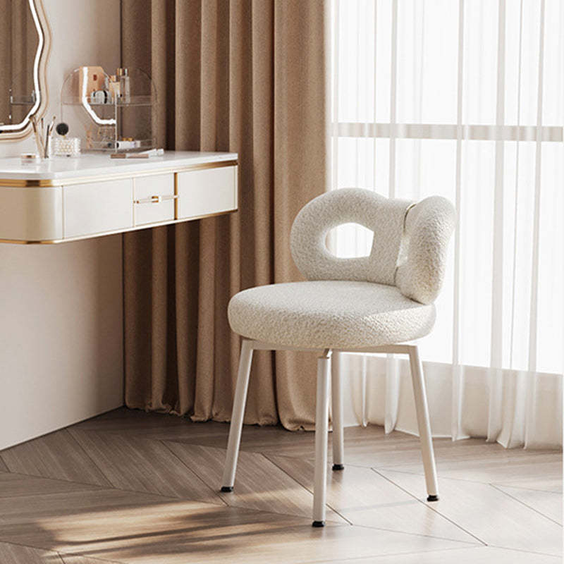 Contemporary Bow Lambswool Iron Vanity Stool