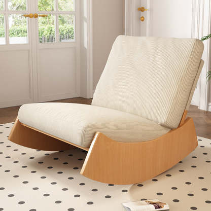 Nordic Corduroy Wood Recliner