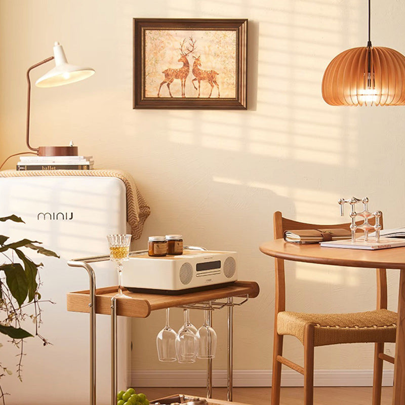 Lighom rectangular 2-tier glass wood steel end & side tables for living room