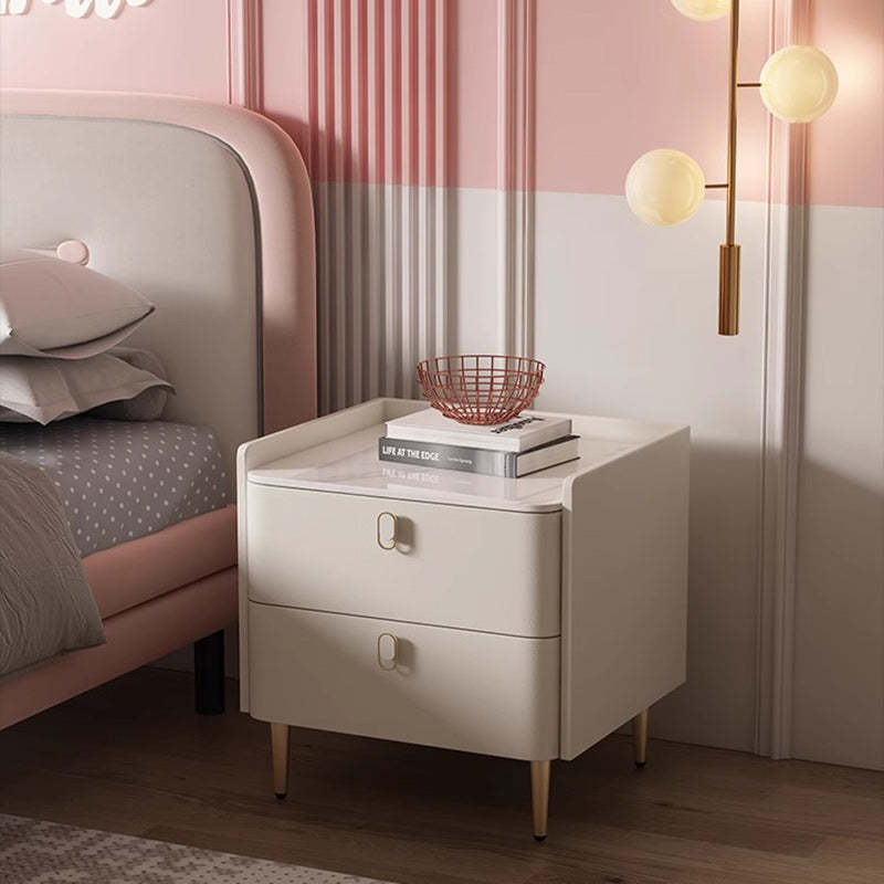 Minimalist pine square wood metal nightstands — 17.72" L x 15.75" W x 17.72" H