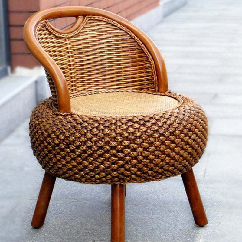 Vintage Orb Curved Bamboo Rattan Chair