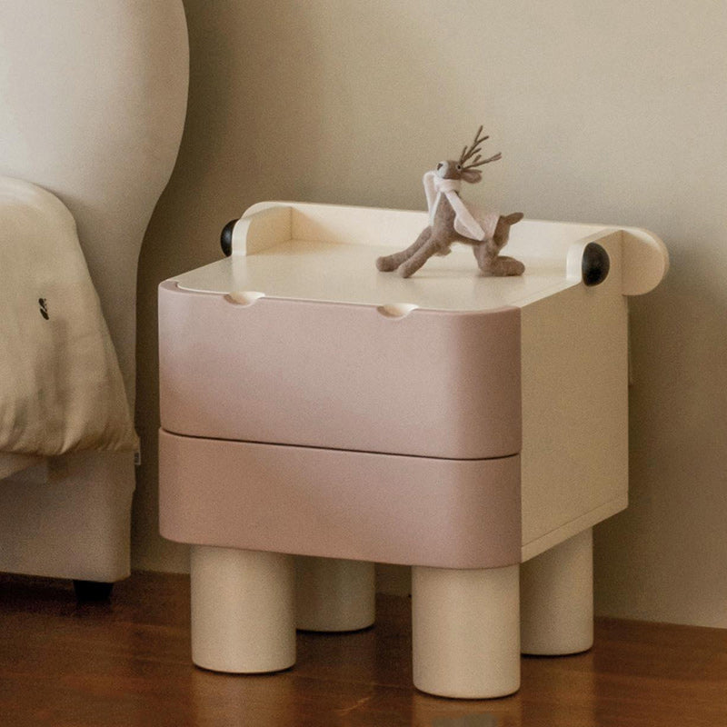 Nordic Kids Cubic Hippo Wood 2-Drawer Nightstand