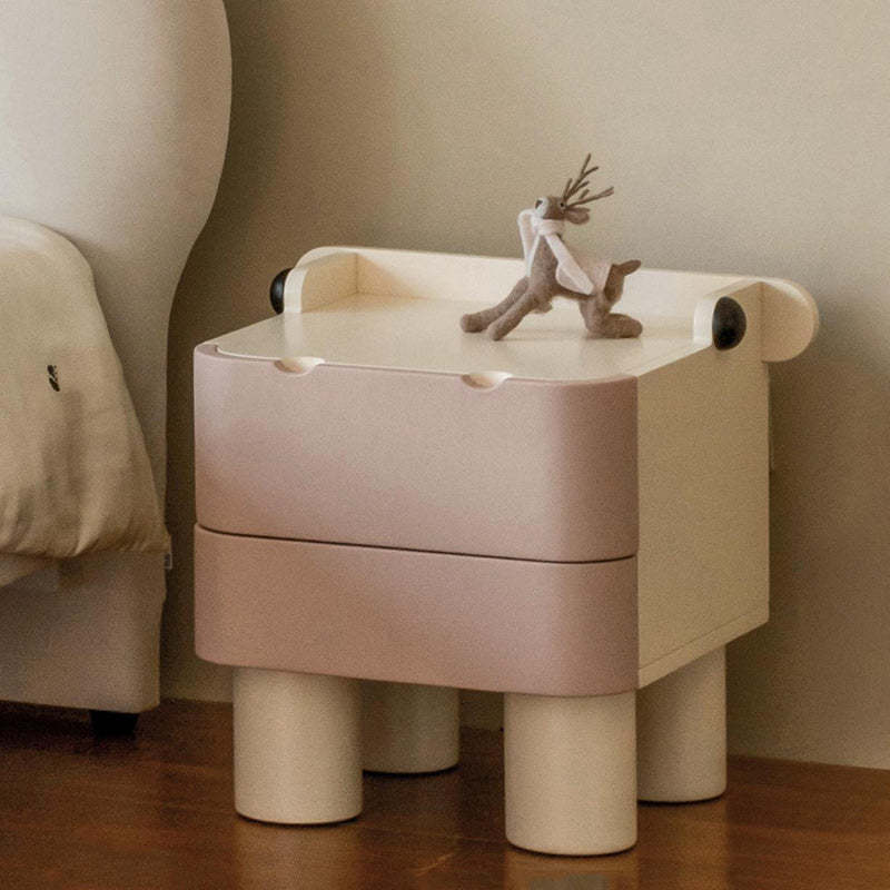 Nordic Kids Cubic Hippo Wood 2-Drawer Nightstand