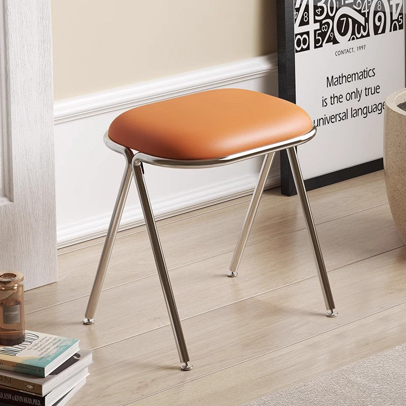 Nordic Leather Metal Vanity Stool
