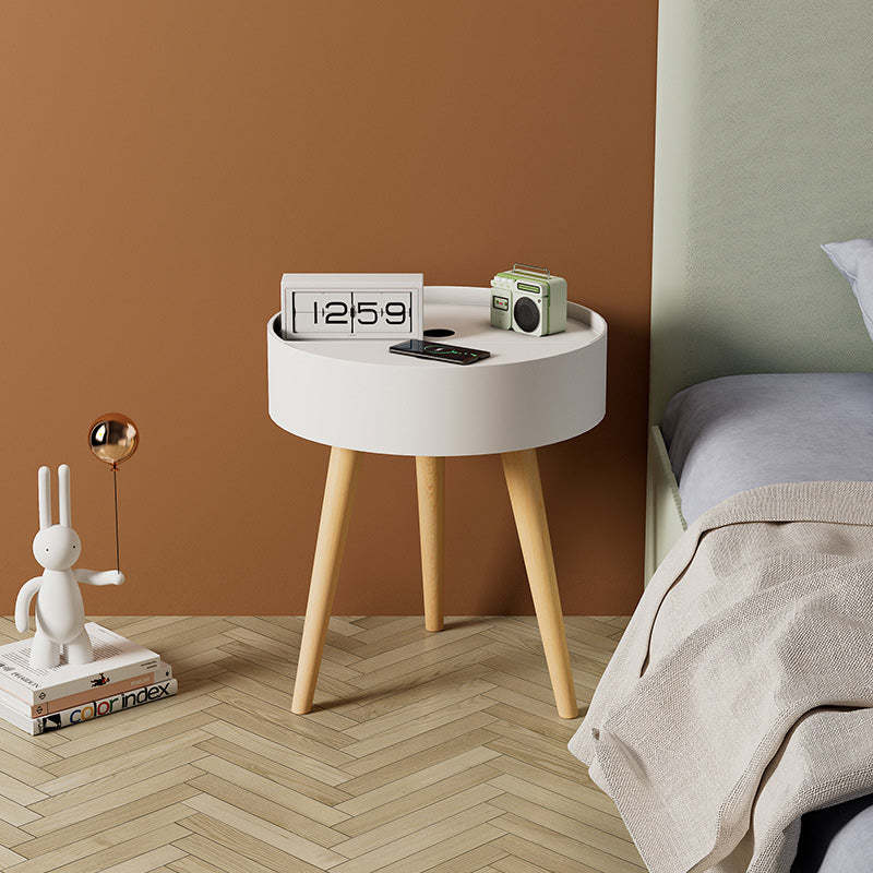 Lighom minimalist wireless charging gray nightstands