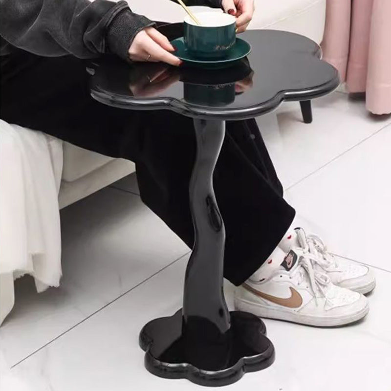 Scandinavian Petal Glass Steel End Table