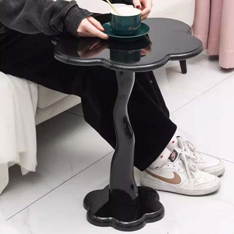 Scandinavian Petal Glass Steel End Table