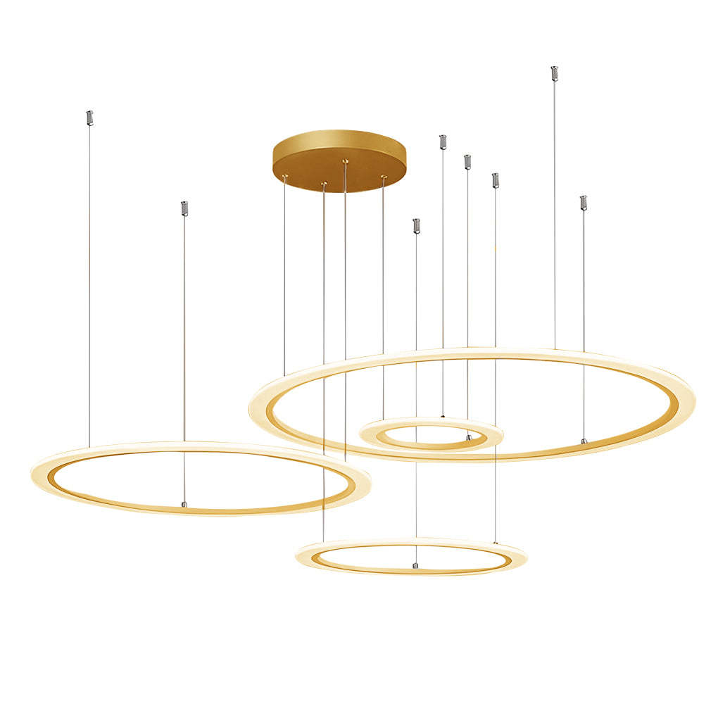 4-Circle Artistic Dimmable LED Modern Pendant