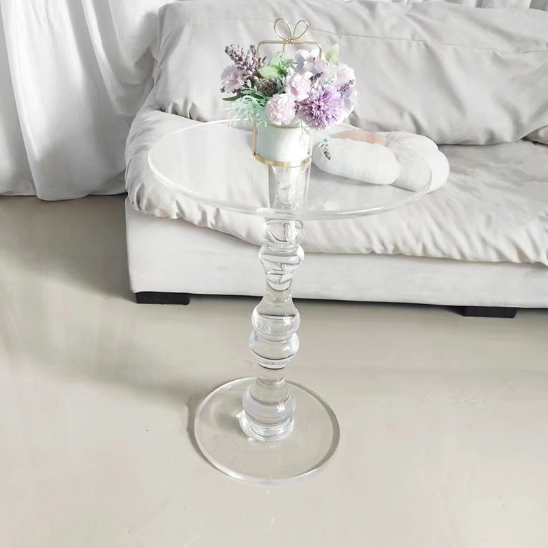 Minimalist Round Acrylic 1-Leg Coffee Table