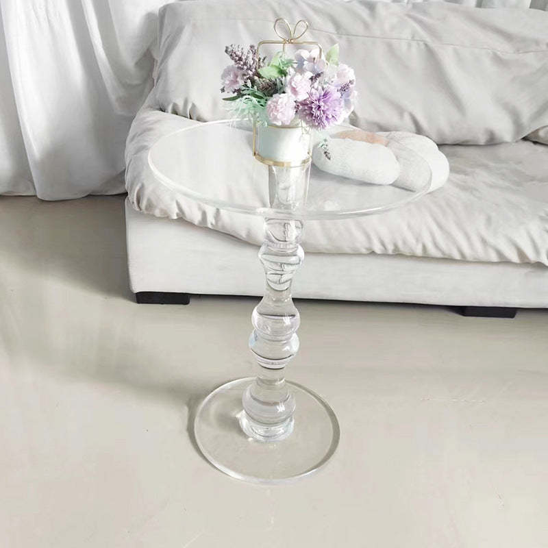 Minimalist Round Acrylic 1-Leg Coffee Table