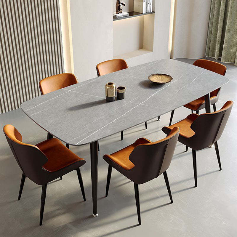 Scandinavian Leather Steel Vein Dining Chair