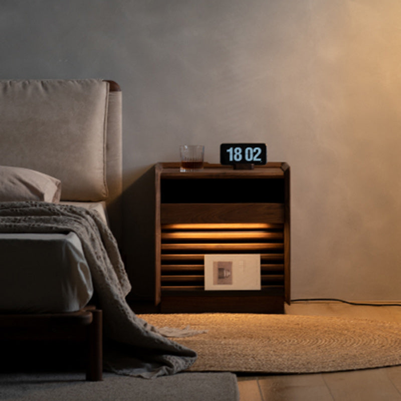 Lighom nordic rectangular 2-drawer wood nightstands