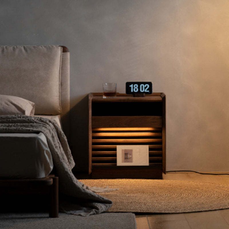 Nordic Rectangular Wood 2-Drawer Nightstand
