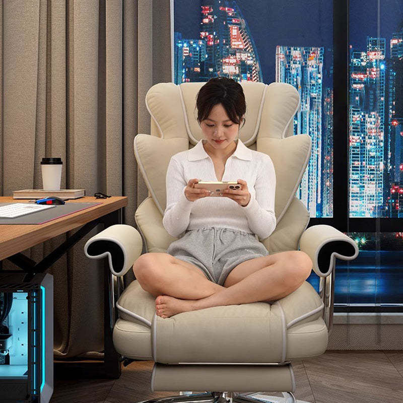 Minimalist Microfiber Nano Leather Steel Desk Chair