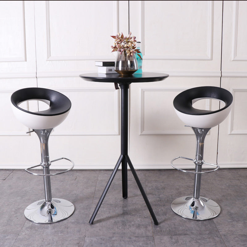 Modern Round Iron Swivel Bar Stool