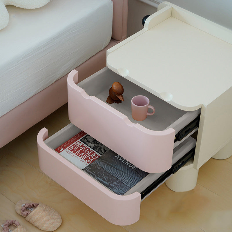 Nordic Kids Cubic Hippo Wood 2-Drawer Nightstand