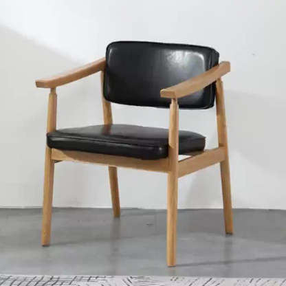 Nordic Leather Oak Dining Chair