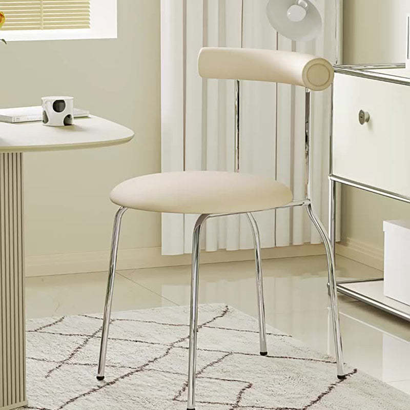 Scandinavian Leather Round Arc Dining Chair