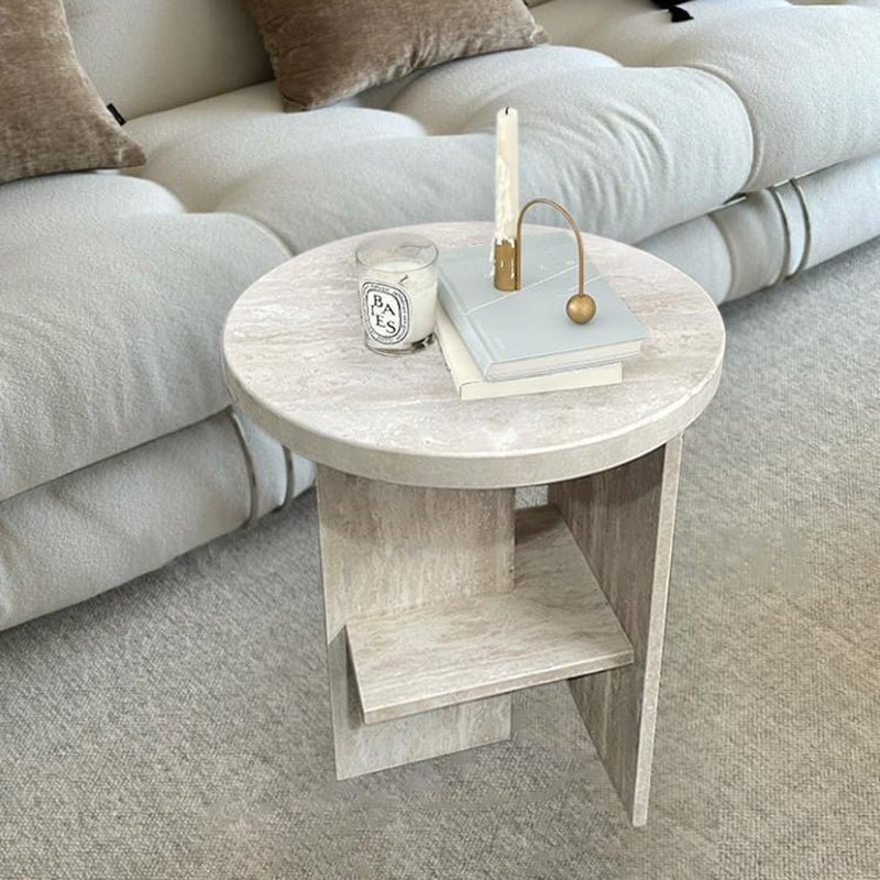 Nordic Travertine Chrysoprase Side Table
